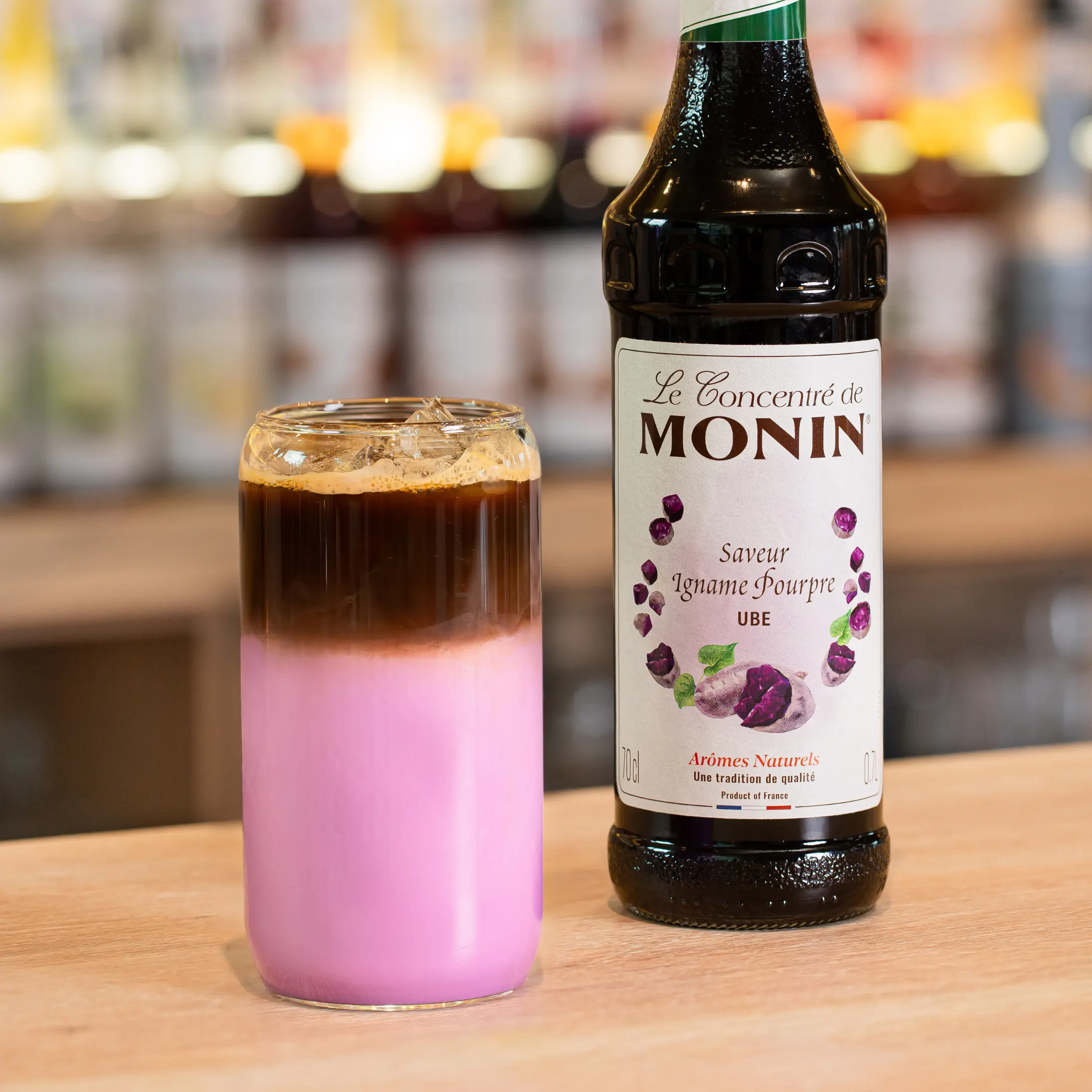 Ube Iced Dirty Latte - MONIN 1912